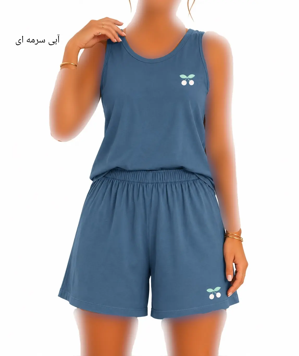 ست تاپ و شلوارک آلبالو